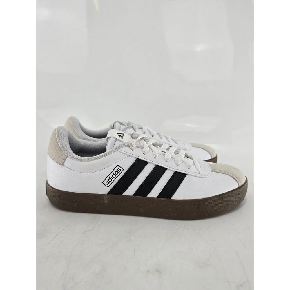 Adidas VL Court 3.0 Sneakers Mens 10 White Black Gum Sole Low Top -Good
